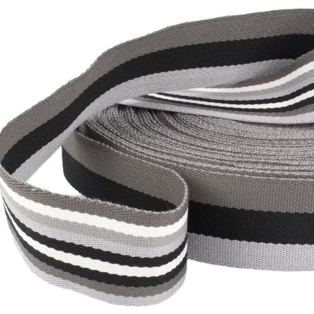 Gurtband Double Stripes 40mm "grau"