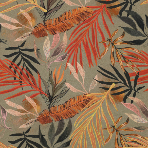 Canvas "Tropical Leaves" olive