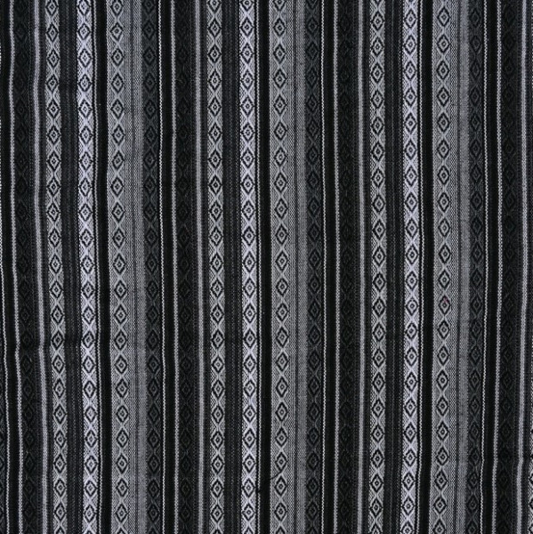 Dekostoff "Ethno Stripes" schwarz