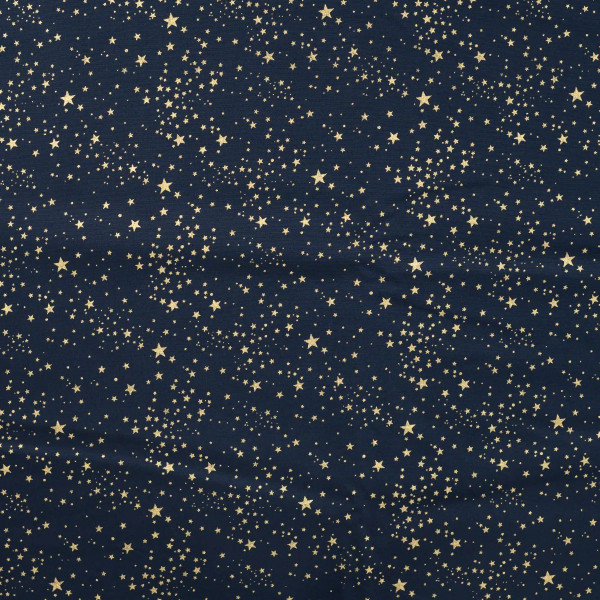 Baumwollstoff Foil Print "Small Stars" blau