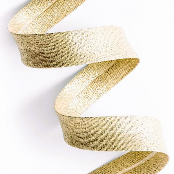 Satin Schrägband Glitzer 20mm "gold"