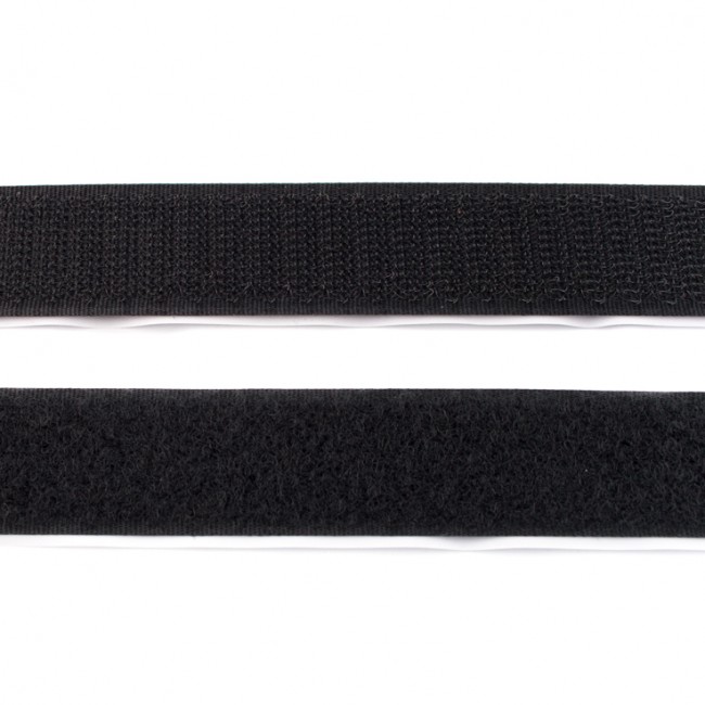 20mm Endlos-Klettverschluss selbstklebend Hakenband schwarz - Die  Stoffschwester