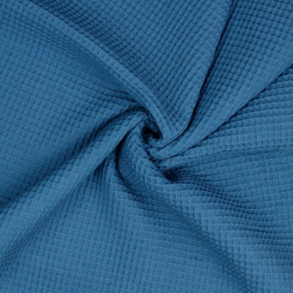 Waffelpique "jeansblau"