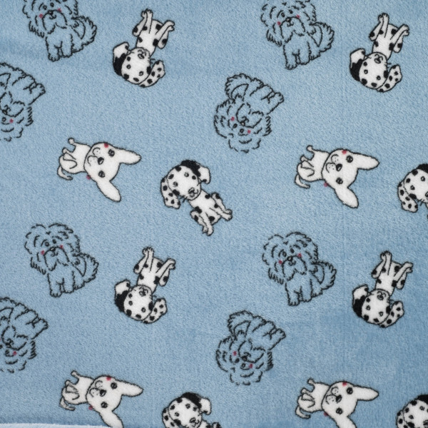 Wellnessfleece Double "Multi Dogs" dusty blue